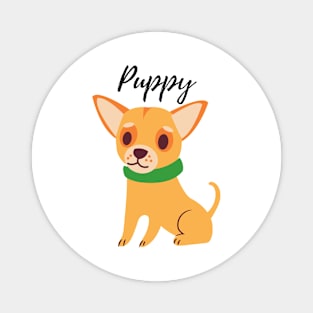 yellow puppy dog lover illustration Magnet